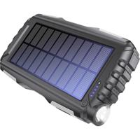 Denver PSO-20010 MK2 Solar-powerbank 20000 mAh Antraciet Zaklamp, Statusweergave - thumbnail