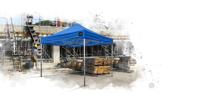 Grizzly werktent - GO-WORK 40 - 3x3 m - alum. frame smalle voet - blauw - thumbnail