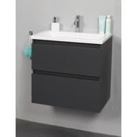 On-Line Onderkast - 60 cm - Voorgemonteerd - Acryl Wastafel - 1 Kraangat - Mat Antraciet - thumbnail