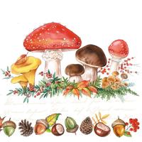 Ambiente Servetten 33x33cm Paddestoelen - thumbnail