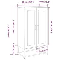 Hoge kast 68x39x123 cm staal olijfgroen - thumbnail