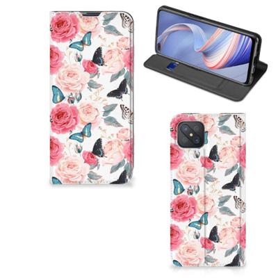 OPPO Reno4 Z 5G Smart Cover Butterfly Roses OPPO Reno4 Z 5G Smart Cover Butterfly Roses