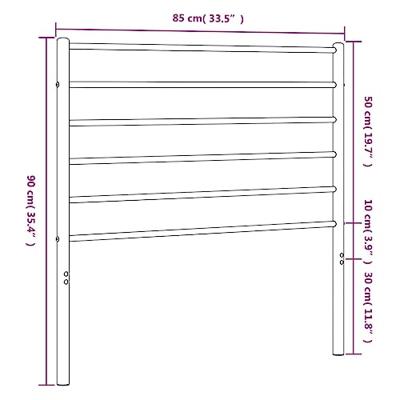 Hoofdbord metaal wit 80 cm