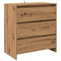 Dressoir 70x41x75 cm bewerkt hout artisanaal eikenkleur - thumbnail