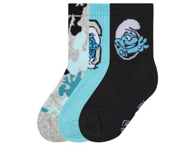 3 paar kindersokken (Donkerblauw/blauw/grijs, 27-30)