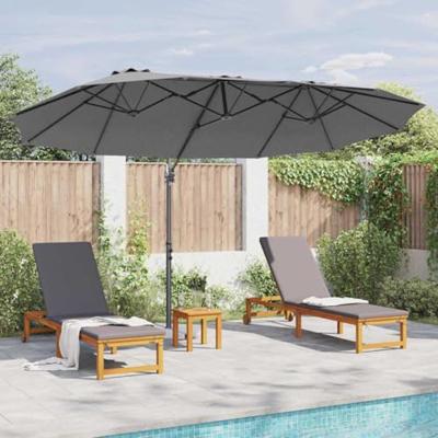 Tuin Cantilever Parasol met slot Antraciet 372 x 198 x 253 cm