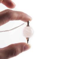 Pendel Edelsteen Rozenkwarts Bol - thumbnail