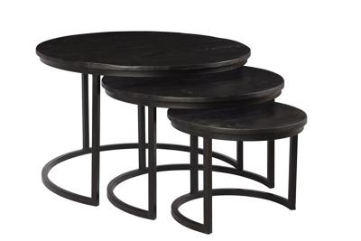 Livingfurn Salontafel 'Kala' Set van 3 stuks, kleur zwart Livingfurn Salontafel 'Kala' Set van 3 stuks, kleur zwart