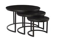Livingfurn Salontafel 'Kala' Set van 3 stuks, kleur zwart - thumbnail