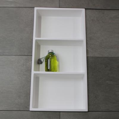 Luca Sanitair Inbouwnis 59.5X29.5X8 cm Met 3 Schappen - Solid Surface Mat Wit