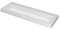INK Dock Wastafel Polystone met 2 Kraangaten - 1200x400x60 mm - Glans Wit - thumbnail