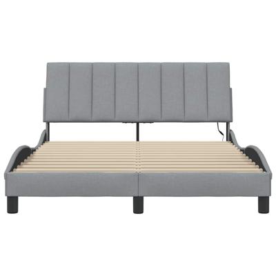 Bedframe zonder matras "Hanko" 120x200 cm stof lichtgrijs
