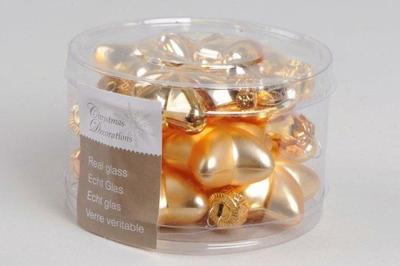 12 Glazen sterren 40 mm licht goud - Decoris