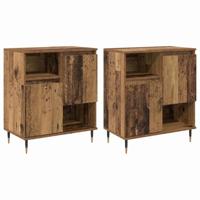 Dressoirs 2 pcs Oud hout 120 x 35 x 70 cm Bewerkt hout - thumbnail