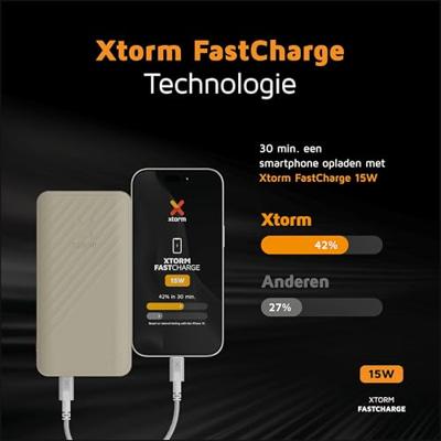 Xtorm Go2 Power Pack 20000 mAh Powerbank Beige - thumbnail