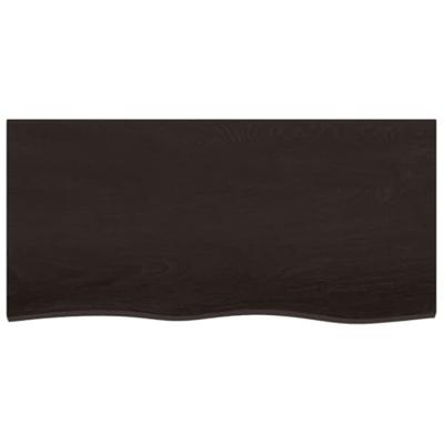 Tafelblad 100x50x(2-6)cm behandeld eikenhout donkerbruin