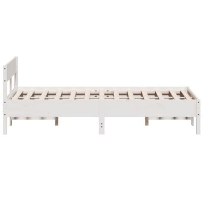 Bedframe zonder matras massief grenenhout wit 180x200 cm