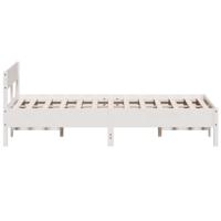 Bedframe zonder matras massief grenenhout wit 180x200 cm - thumbnail