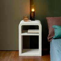 Dutchbone Nachtkastje 'Veda' 30 x 40cm, kleur beige - thumbnail