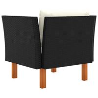 Tuinbank poly rattan en massief eucalyptushout - thumbnail