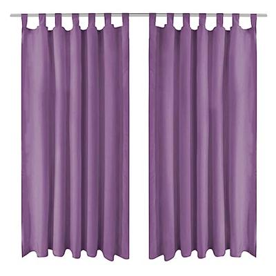 VidaXL Micro-satijnen gordijnen met lussen 140x225 cm lila 2 st VidaXL Micro-satijnen gordijnen met lussen 140x225 cm lila 2 st