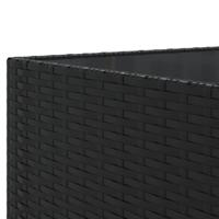9-delige Loungeset met kussens poly rattan zwart - thumbnail