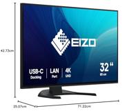 EIZO EV3240X-BK FlexScan 4K USB-C monitor zwart - thumbnail