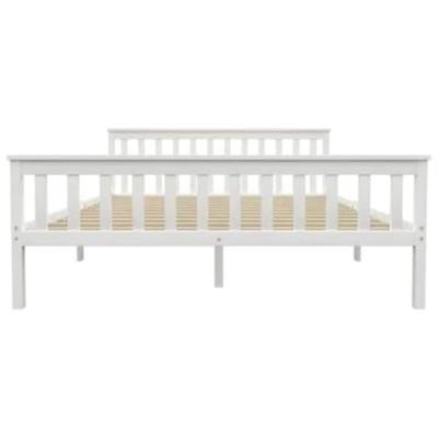 Bedframe massief grenenhout wit 160x200 cm