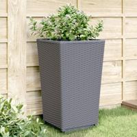 VidaXL Plantenbakken 4 st 32,5x32,5x57 cm polypropeen blauwgrijs - thumbnail