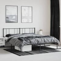 Bedframe met hoofdbord metaal zwart 193x203 cm - thumbnail