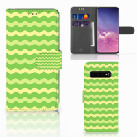 Samsung Galaxy S10 | Telefoon Hoesje | Waves Green - thumbnail
