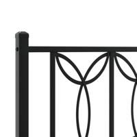 Bedframe met hoofd- en voeteneinde metaal zwart 75x190 cm - thumbnail