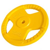 Halterschijf 15 kg Gripper Gietijzer Rubber Coating - 30/31 mm - thumbnail