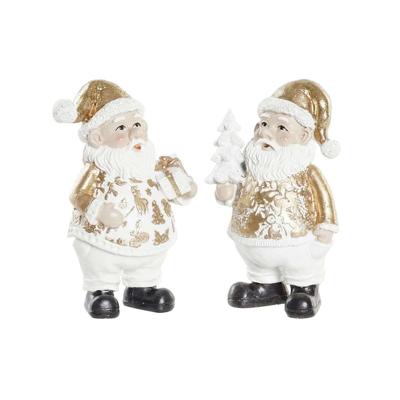 Kerstversiering DKD Home Decor Hars Kerstman (8 x 6 x 13,5 cm) (2 Stuks)