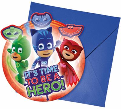 Uitnodigingskaartjes PJ Mask