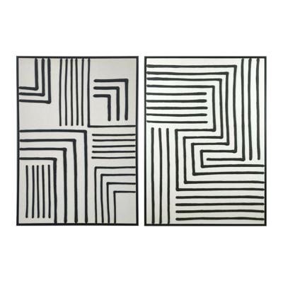 Schilderij Home ESPRIT Wit Zwart Stads (2 Stuks)