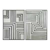 Schilderij Home ESPRIT Wit Zwart Stads (2 Stuks) - thumbnail