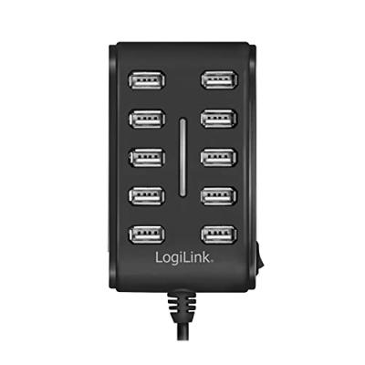LogiLink UA0125 USB 2.0-hub 10 poorten Zwart