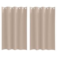 VidaXL Zwart-out gordijnen met ringen 2 pcs taupe 175 x 140 cm - thumbnail