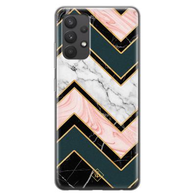 Samsung Galaxy A32 4G siliconen hoesje - Marmer triangles Samsung Galaxy A32 4G siliconen hoesje - Marmer triangles