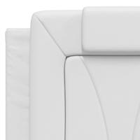 Bedframe met hoofdbord kunstleer wit 140x200 cm - thumbnail