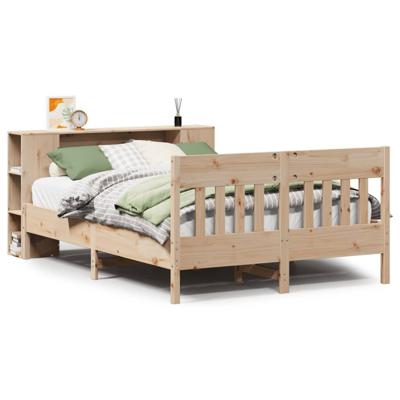 Bed met boekenkast zonder matras massief grenenhout 135x190 cm - thumbnail