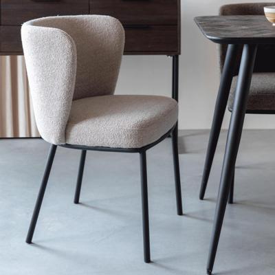 ZILT Eetkamerstoel 'Mattie' Bouclé, kleur Beige