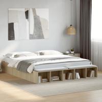 Bedframe bewerkt hout sonoma eikenkleurig 180x200 cm - thumbnail