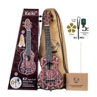 Ortega Keiki K2SS-RKC Soprano Size Ukulele Red Kaleidoscope sopraan ukelele set - thumbnail