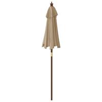 VidaXL Parasol met houten paal 196x231 cm taupe - thumbnail