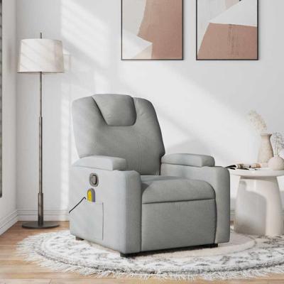 Massagestoel verstelbaar stof lichtgrijs