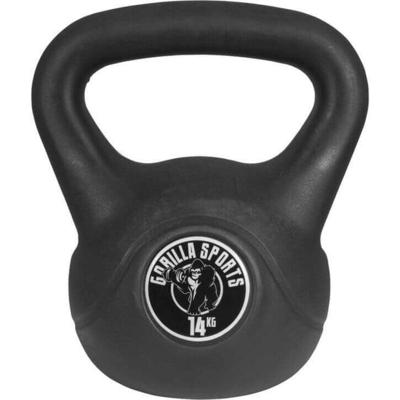 Kettlebell 14 kg zwart kunststof