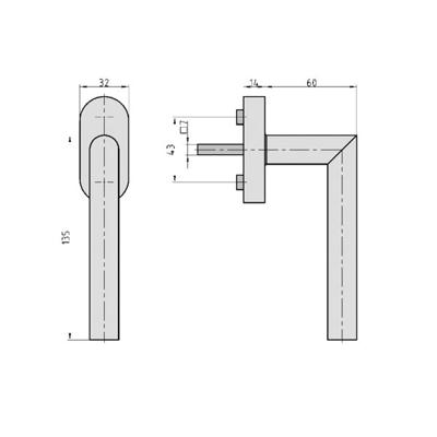 Basi 7308-1008 Raamhandgreep