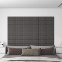 VidaXL Wandpanelen 12 st 0,54 m² 30x15 cm kunstleer grijs - thumbnail